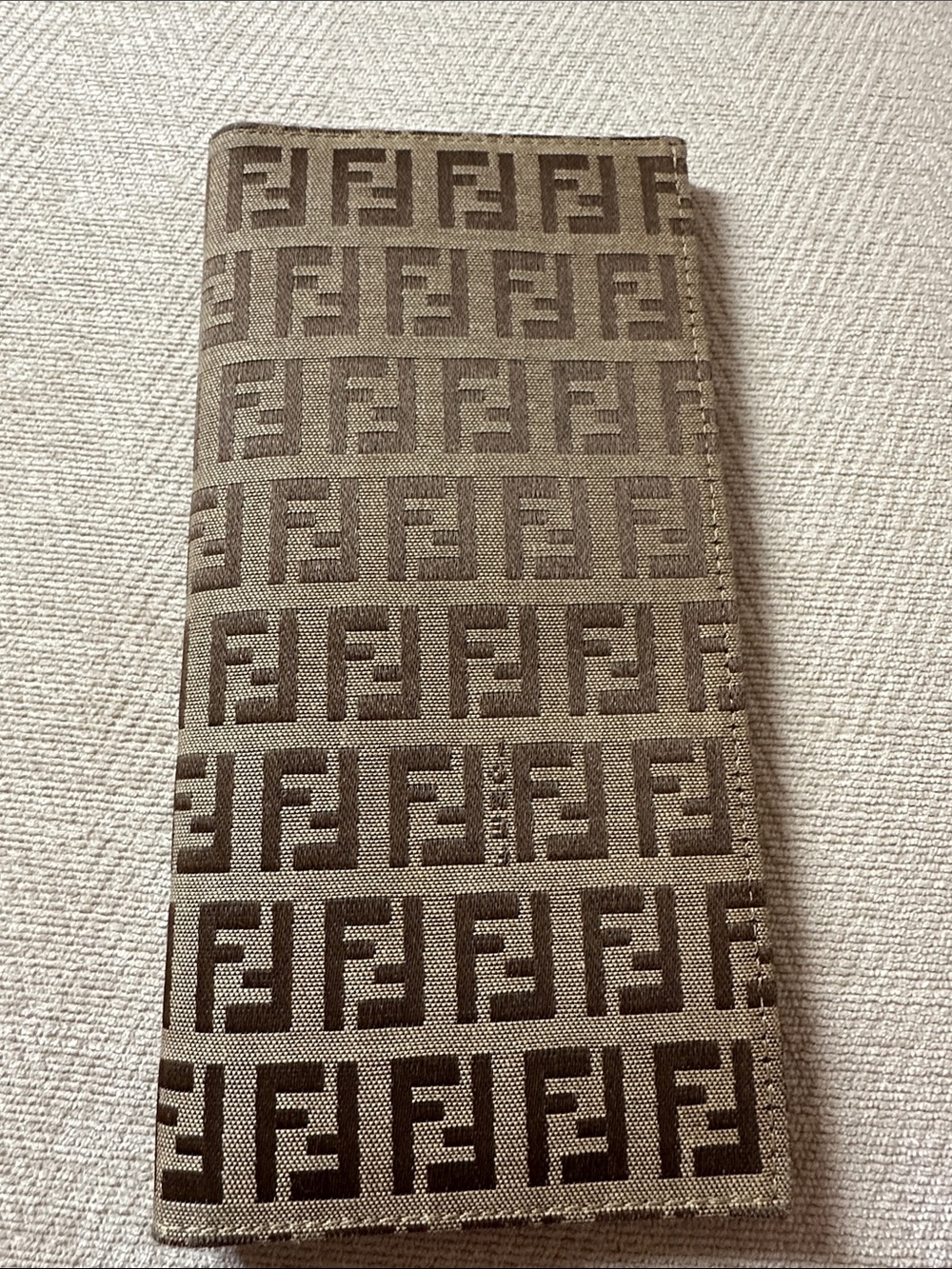 Fendi Brown Tan FF Logo Long Bifold Zucch Wallet - Picture 12 of 16